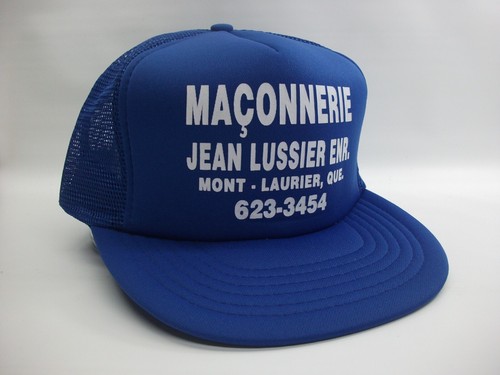 Maconnerie Jean Lussier French Francias Hat Blue Snapback Trucker Cap