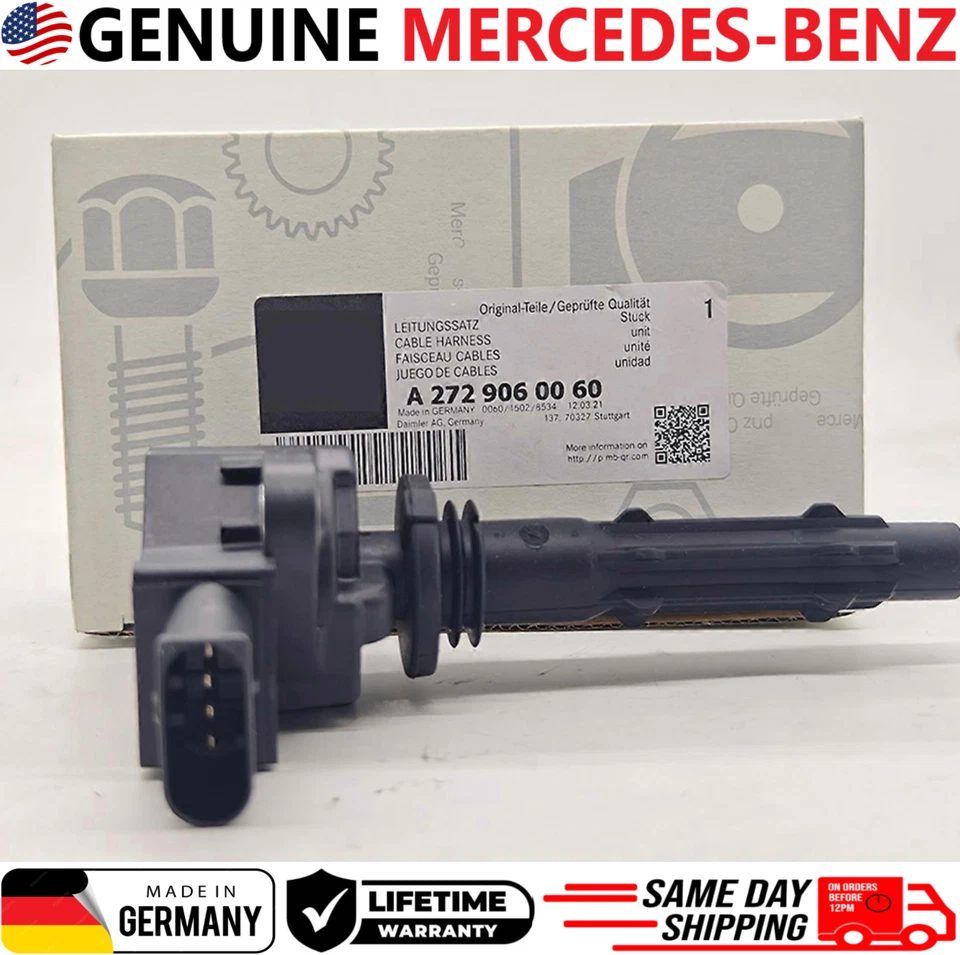 Bobina de encendido x1 genuina OEM nueva para Mercedes-Benz V6 V8 2005-2014, A0001502780 Foto 4 de 4