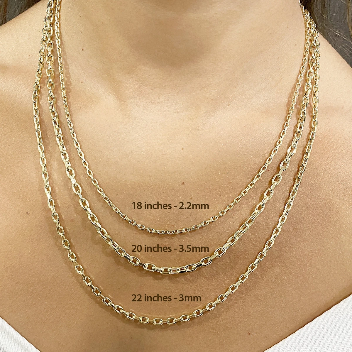 14k Gold H Link Chain Necklace 14K Solid Yellow Gold Hollow Hermes Chain