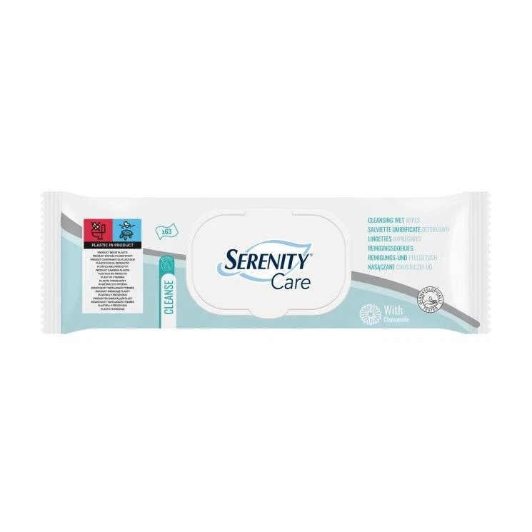 Serenity Care Full Body Cleansing Large Size Adult Wet Wipes - Pack of 63 Wipes