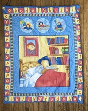 Paddington Bear Alphabet Baby Quilt Blanket Handmade Cottage Nostalgia Core