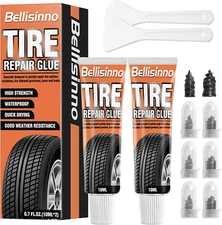 Tire Repair Glue, Sidewall Rubber Cement Kit, Two Sizes Nail, Suitable for Bike,