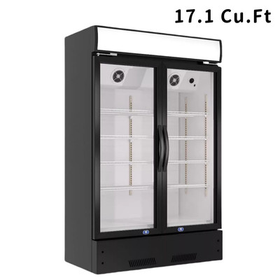 39'' Display Merchandiser Refrigerator 2 Glass Door Fridge Beverage Cooler ETL