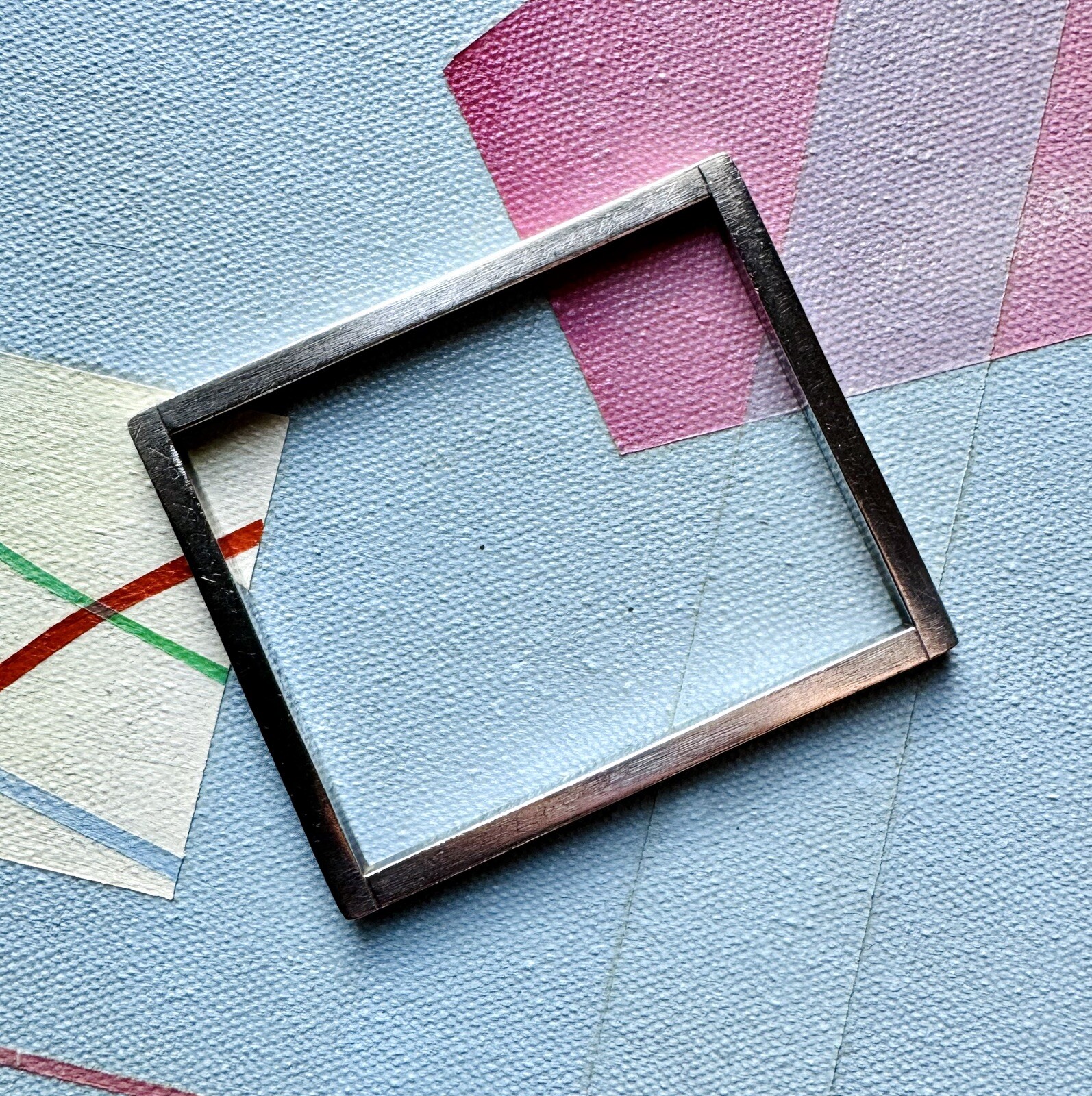 Cool Artisan Sterling Silver Rectangular Bangle B… - image 1