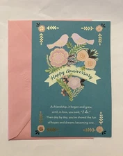 Happy Anniversary Religious Greeting Card with Envelope For a Loving Couple