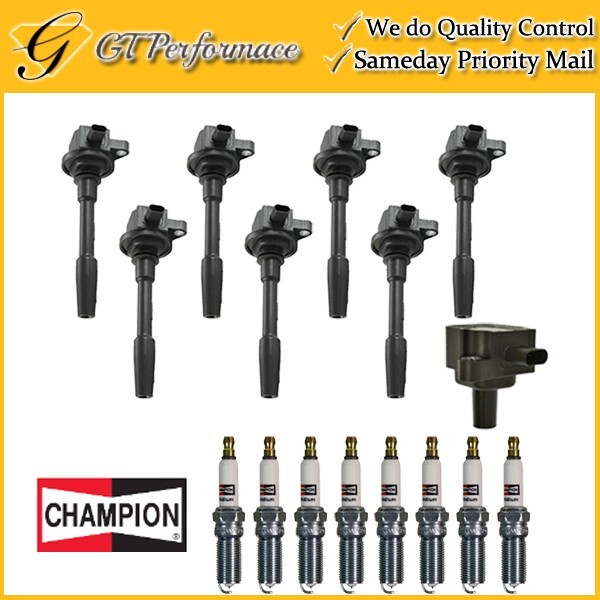 Quality Ignition Coil  Champion Spark Plug 8PCS for 18-20 Ford F-150 Mustang V8