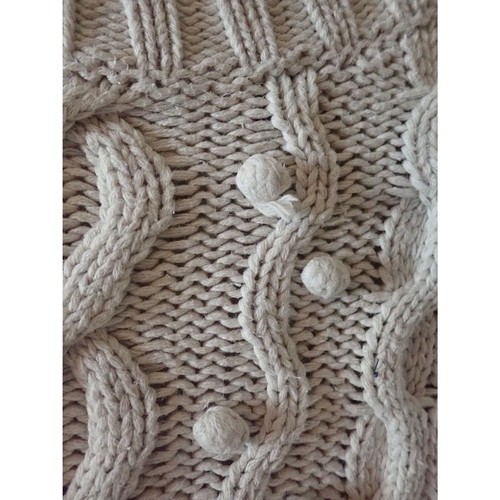 Moda International Off-White Sweater Cable Chunky Knit Vintage Small Cropped - Picture 5 of 10