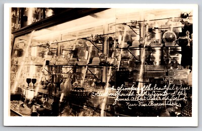 Glass Collection Albert Pike School Van Buren Arkansas c1930 Real Photo RPPC