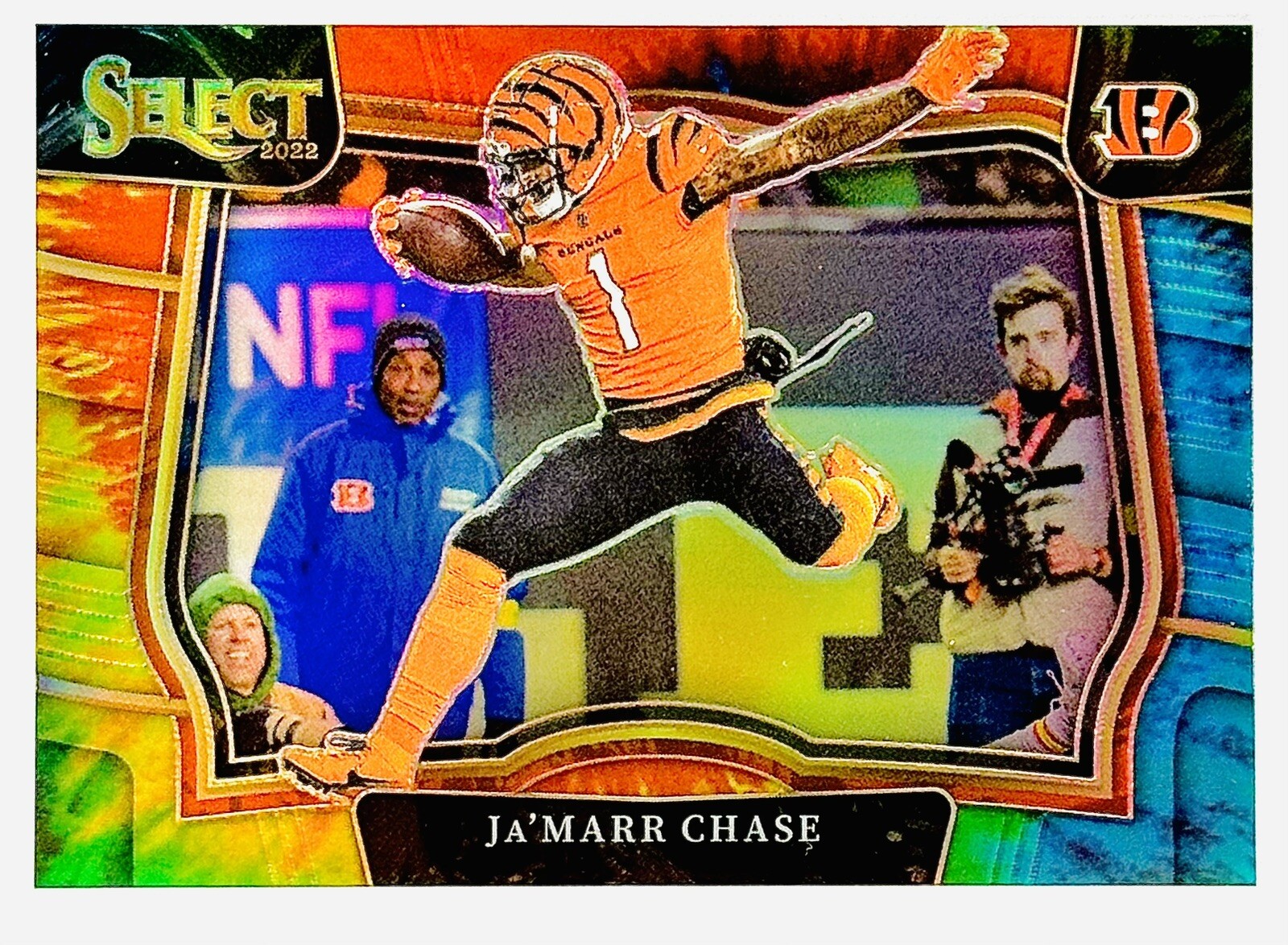 2022 Select JA'MARR CHASE Tie-Dye Prizm /25 Field Level #448 BENGALS 🔥