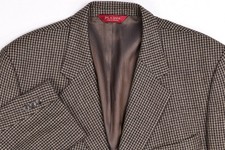 Vintage Jos A Bank Portugal Houndstooth Wool 3-Button Blazer Jacket 46 R
