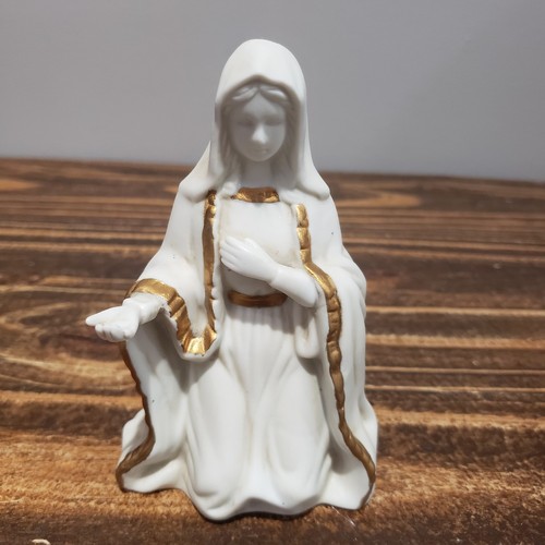 Vtg Caffco Hand Painted White Gold Porcelain Nativity Set Replacement Mary