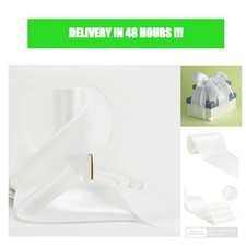 White Satin Ribbon 4 Inch Wide Double Faced Polyester 10 Yards for Wedding Bows