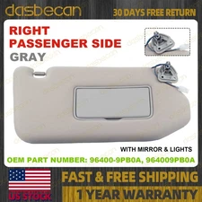 Right Passenger Sun Visor w/ Lights For Nissan Pathfinder 2013-2016 96400-9PB0A