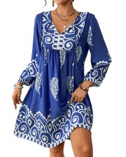 Eddoyee Women Swimwear Cover Up Bohemian Floral Bathing Suit Beachwear Mumu D...