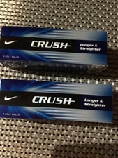 Nike Crush Golf Balls - 2 Boxes Of 3 - 6 Total Balls - Longer Straighter - New