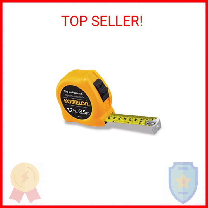 Komelon 4912IM The Professional 12-Foot Inch/Metric Scale Power Tape, Yellow