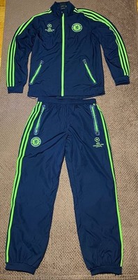 Adidas Chelsea FC Tracksuit Full Set – Navy & Neon Green (Jacket +