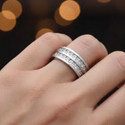 8mm Titanium Eternity Wedding Band – double Row Princess Cut CZ Wide Ring — photo 6