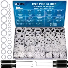ZDBB 32 Size 1228 PCS Clear Food Grade Silicone O-Ring Kit White Oil and Heat...
