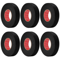 6 StüCk KFZ Gewebeband Schwarz, Kabelbaum Klebeband 19Mm X 15M, Gewebeklebeband/