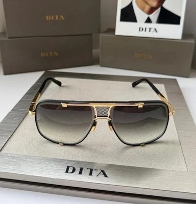 DITA MACH FIVE DRX 2087 Matte Black Yellow Gold Grey Gradient Lens Sunglasses