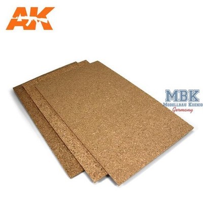 AK Interactive S.L. AK-8046 Cork Sheet   FINE grained/ Korkplatten 200x300x1mm