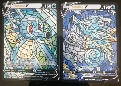 Pokemon 151 Seeper Seemon V Glass Stained Holo Fullart Custom Card Bundle