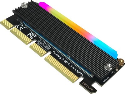 M.2 PCIe NVMe Adapter SSD Expansion Card with RGB Light Bar and RGB-X16 