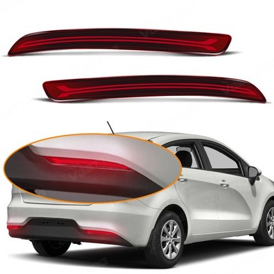 LED Rear Reflector Brake Light Red Lens For Kia Rio 2012-2015 Seden Model Only