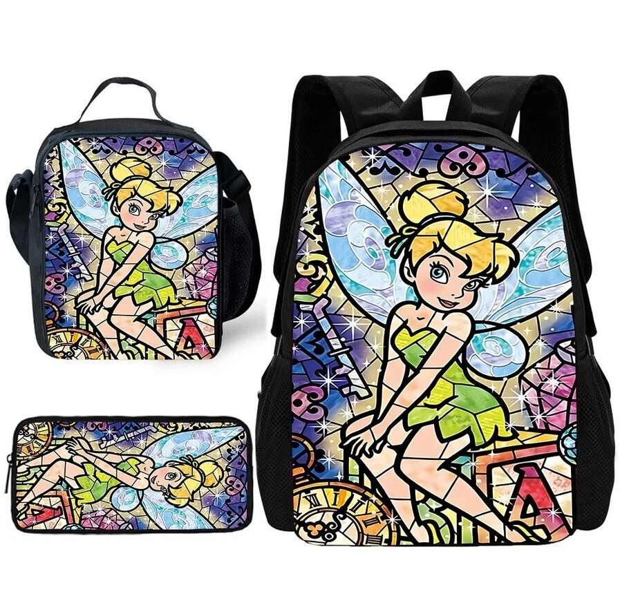 Thinker Bell Backpack Set, School Bag Lunch Bag Pencil Case