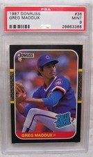 1987 Donruss GREG MADDUX #36 MINT 9 PSA