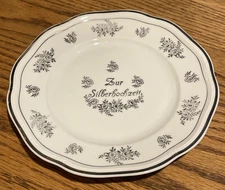 Art Nouveau GKC Waldsassen Bavaria porcelain plate For the Silver Wedding Anniv