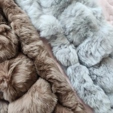 New Plush Bubble Pom-Pom Scarf Set - Brown Beige  Gray Blue