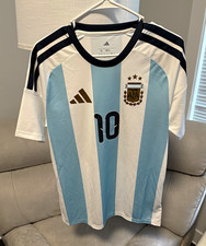 adidas Argentina Soccer Jersey Lionel Messi #10 Men’s M White/Light Blue/Black