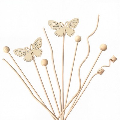 10er Pack Blätter für Diffusor, Schilf Duft Diffusor Blume 17,5-27,7 cm, Holz 