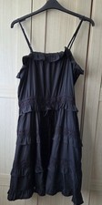 Women's Plus Size Tiered Dress, Black, Uk 20