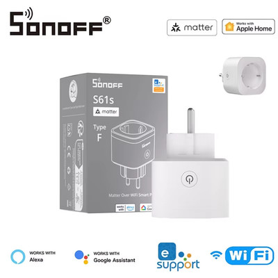 S61STPF EU 16A iPlug Matter WiFi Smart Socket Overload Protection EWeLink APP Vo