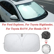 Folding Jumbo Front Rear Car Window Sun Shade Auto Visor Windshield
