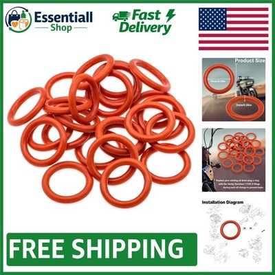 25PCS High-Quality O-Ring Set for Harley Davidson Oil Pump & Drain Plug - Orange