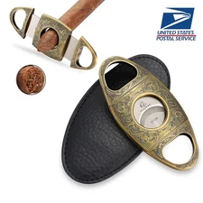Galiner Metal Cigar Cutter Scissors Sharp Double Blades Vintage Knife Gift Box