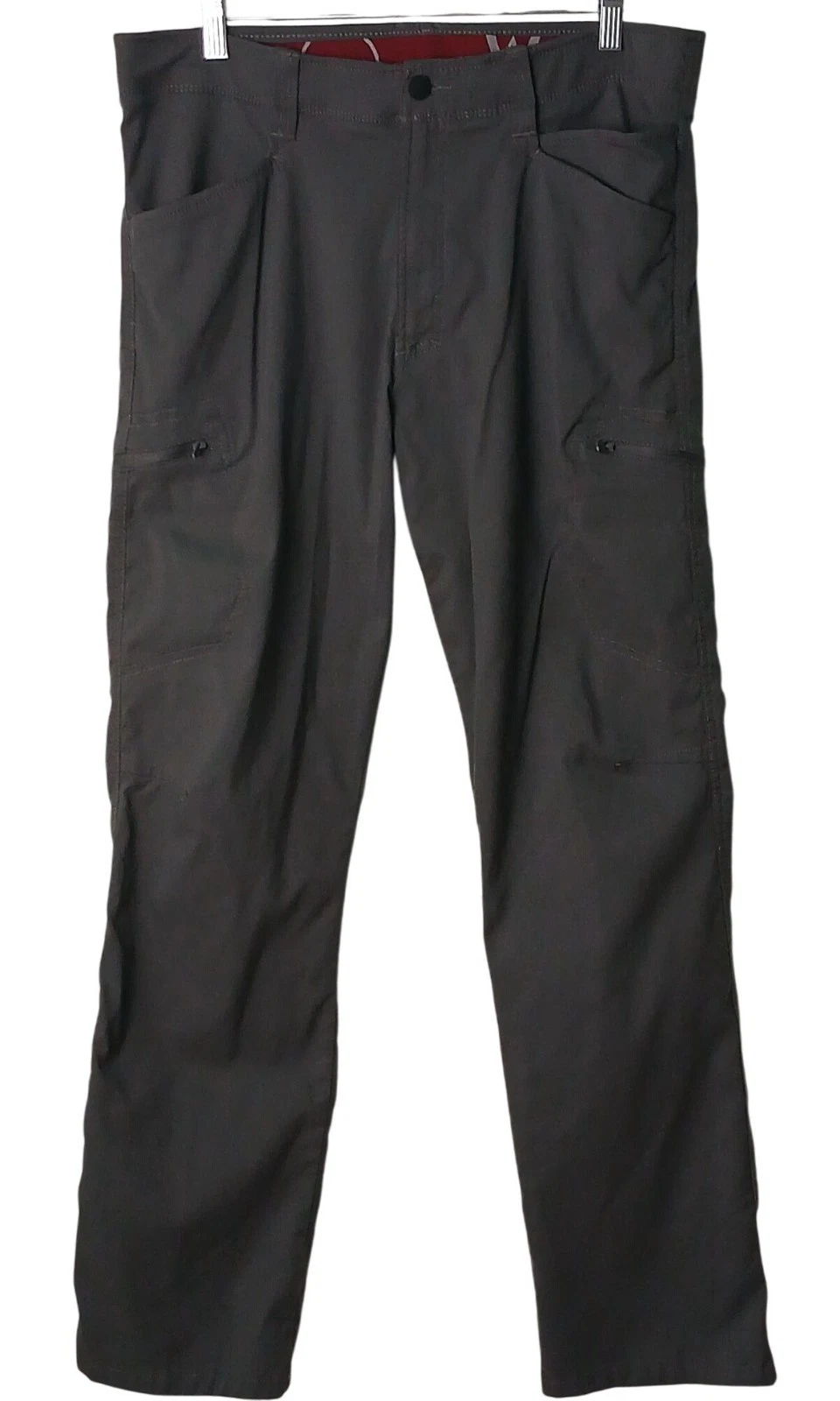 Wrangler Outdoor Pants Mens 34/32 Gray NW780GR Hiking Fishing Stretch Cargo Q-23