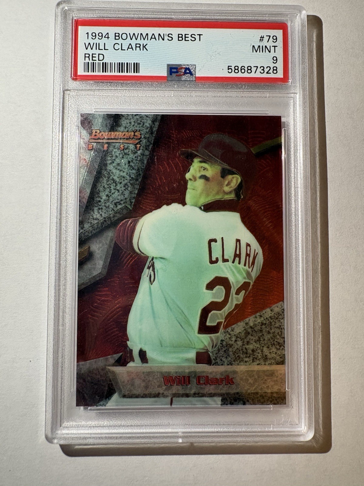 1994 Bowman's Best - Red Will Clark #79 PSA 9 Giants Rangers