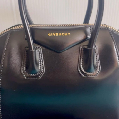 Givenchy Black Satchel Top Handle Bag Gold Hardware Zip w/ Dust Bag