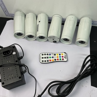 Chauvet DJ Ezpin Pack 6 EZpin Pin Spot Light Fixtures Remote With Brackets