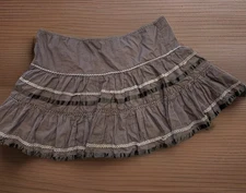 Charlotte Russe Skirt Women's Small Brown Tiered Y2k Fairy Boho Ruffle Mini