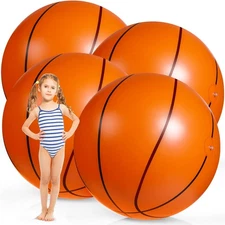 Tanlade 4 Pack 42" Giant Basketball Inflatable Beach Ball Summer Pool Water Toy