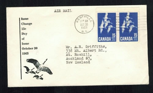 Canada #415, 1963 15¢ Canada Geese, unknown cachet FDC