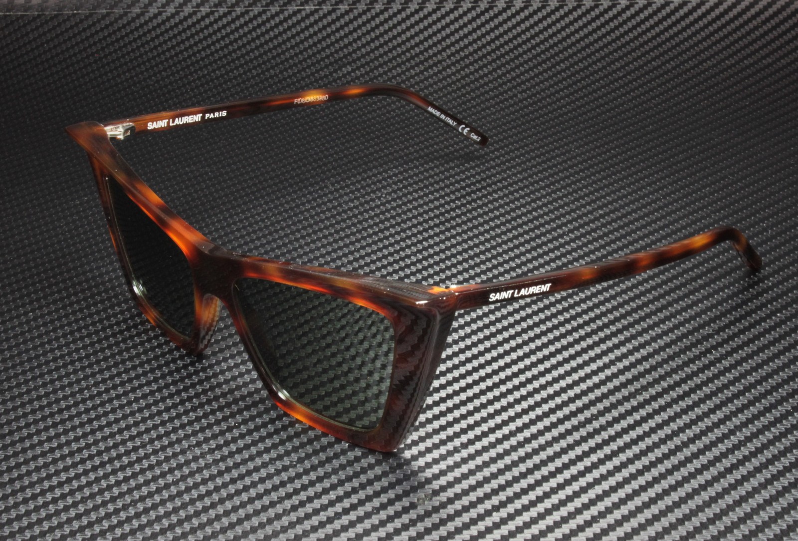 Occhiali da sole unisex SAINT LAURENT SL 372 002 occhio di gatto lucido avana medio 54 mm