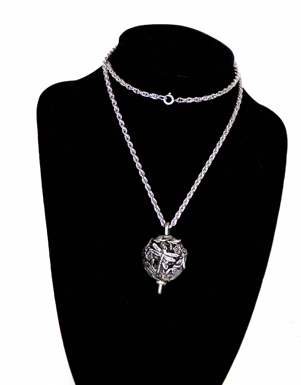Pewter Celtic Dragonfly Diffuser Pendant Necklace… - image 9