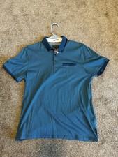 Ted Baker London Polo Shirt Mens Size 5 Blue Casual Short Sleeve Adult